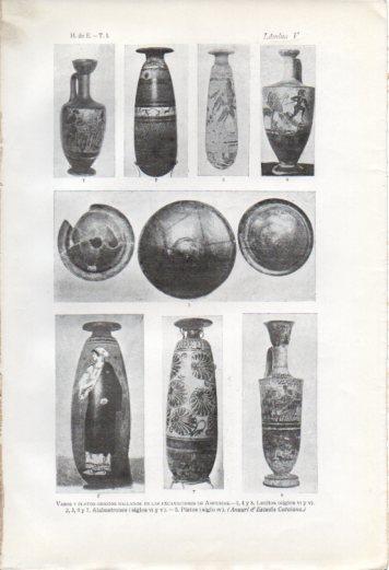 LAMINA V37011: Vasos y platos griegos de Ampurias