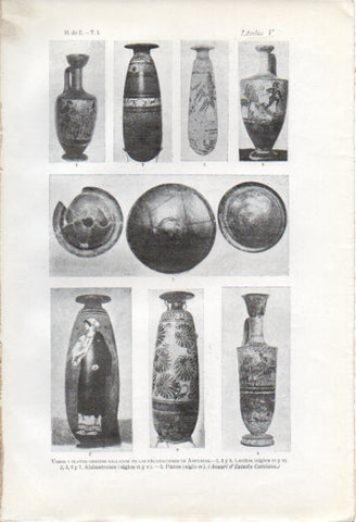 LAMINA V37011: Vasos y platos griegos de Ampurias