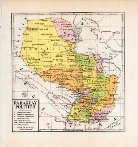 LAMINA V36939: Mapa politico de Paraguay