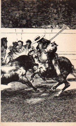 LAMINA V36956: Carlos y Lanceando un toro en la plaza de Valladolid
