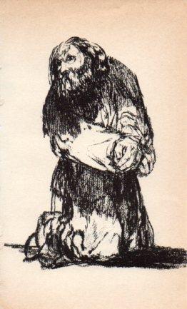 LAMINA V36954: Maniatado de rodillas por Goya
