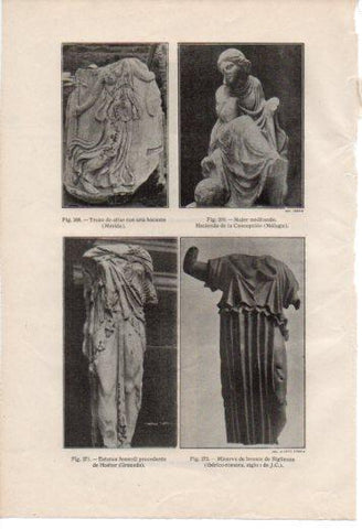 LAMINA V37071: Estatua femenil de Huetor y Minerva de Siguenza