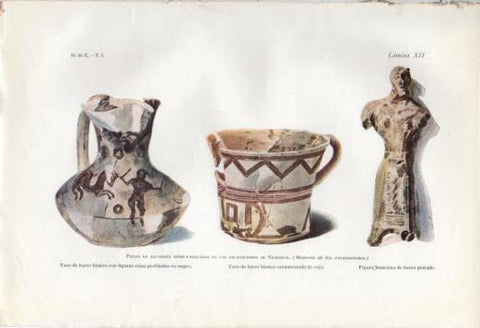 LAMINA V37047: Piezas de alfareria, excavaciones de Numancia