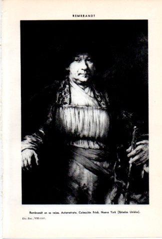 LAMINA V36924: Rembrandt en su vejez autorretrato