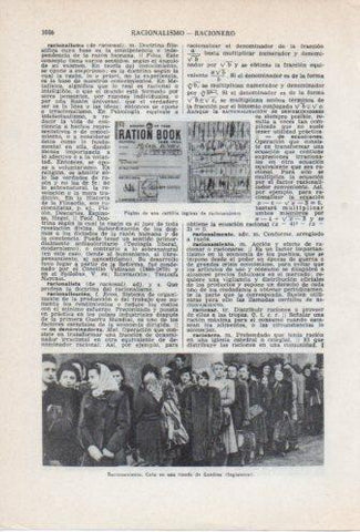 LAMINA V36810: Pagina de una cartilla de racionamiento