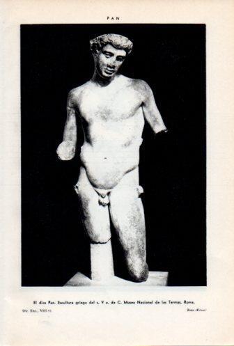 LAMINA V36757: El dios Pan escultura griega