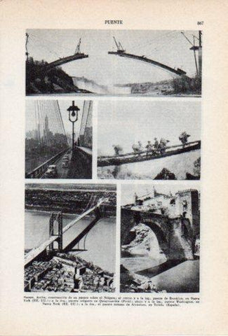 LAMINA V36762: Puente de Brooklyn, Washigton y Alcantara en Toledo
