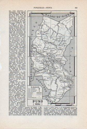 LAMINA V36782: Mapa de la region de Puno, Peru