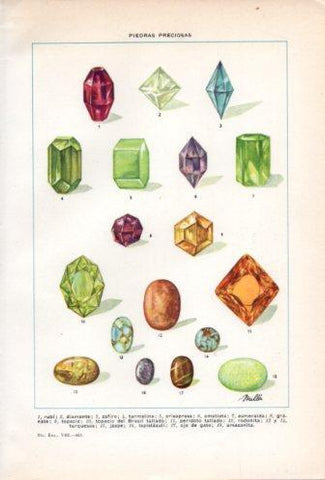 LAMINA V36767: Tipos de piedras preciosas 