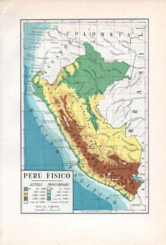 LAMINA V36765: Mapa fisico de Peru