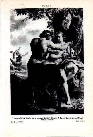 LAMINA V36919: La educacion de Aquiles por el centauro Quiron por Batoni