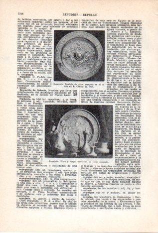 LAMINA V36875: Plato y vasija repujado