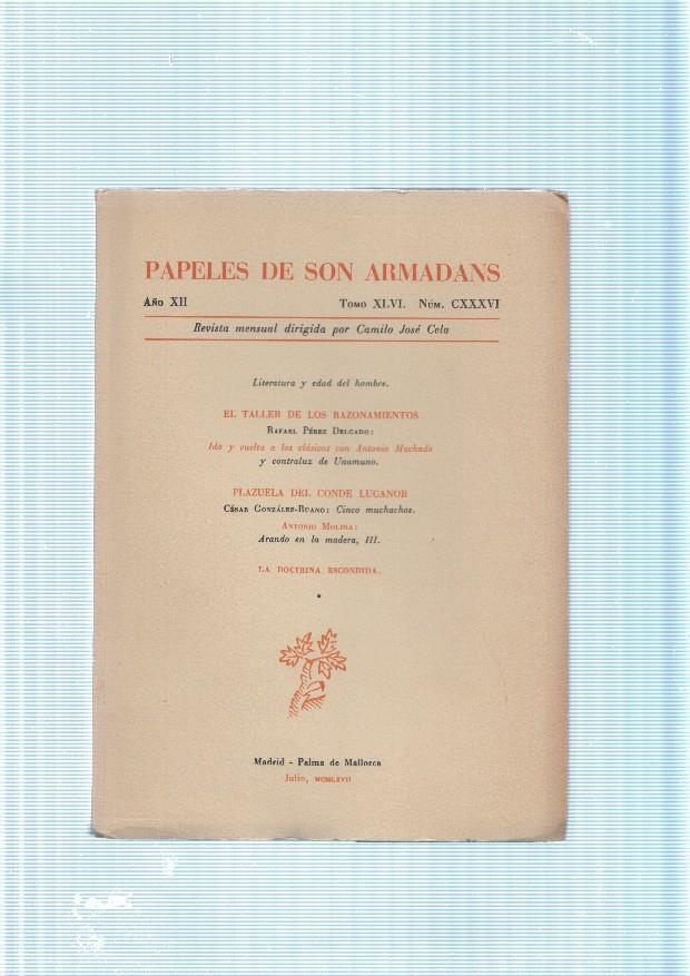 Papeles de son Armadans Tomo 46 numero 136, contiene: Literatura y edad del