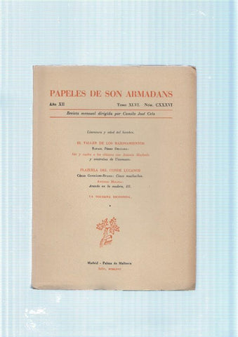Papeles de son Armadans Tomo 46 numero 136, contiene: Literatura y edad del