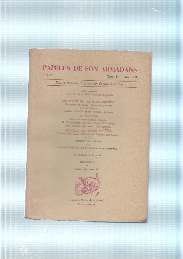 Papeles de son Armadans Tomo 4 numero 12, contiene: Doce numeros- El taller