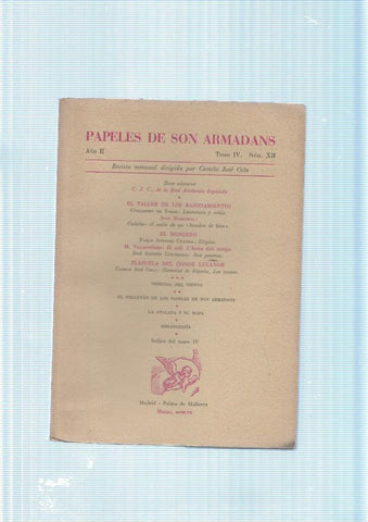 Papeles de son Armadans Tomo 4 numero 12, contiene: Doce numeros- El taller