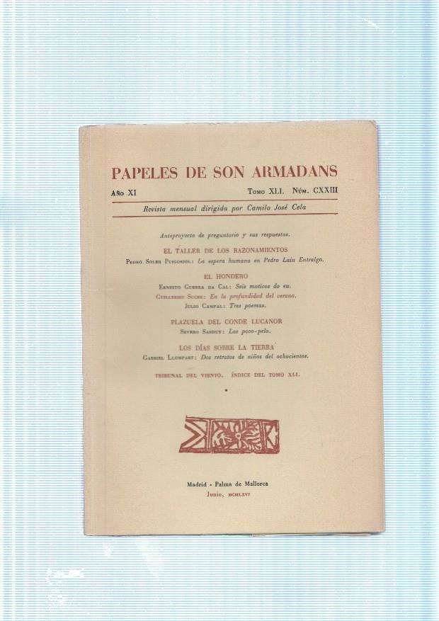 Papeles de son Armadans tomo 91 numero 123 contiene: Anteproyecto de pre-