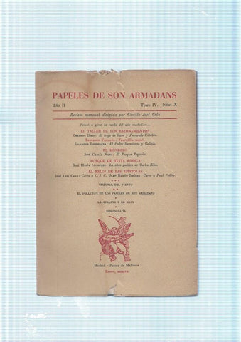 Papeles de son Armadans tomo 4 numero 10, contiene: Volvio a girar la rueda 