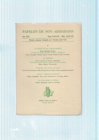 Papeles de son Armadans tomo 83 numero 247 coniene: El taller de los razona-