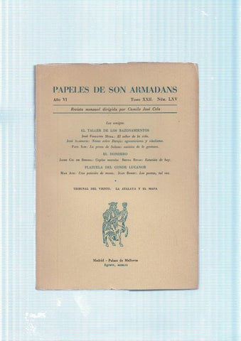 Papeles de son Armadans tomo 22 numero 65 contiene: Los amigos- El taller de
