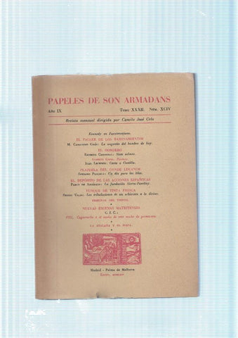 Papeles de son Armadans tomo 32 numero 94 contiene: Kennedy en Fuen-