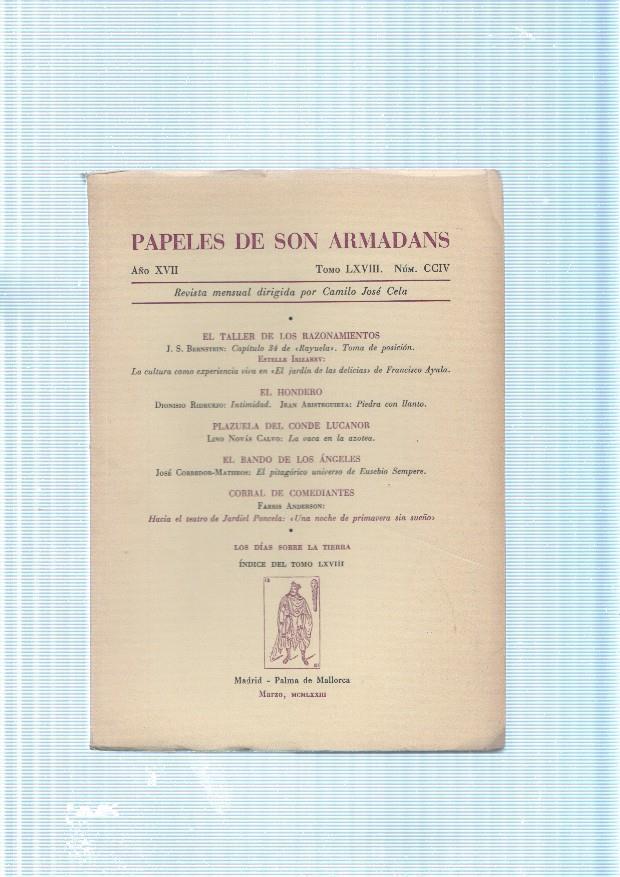 Papeles de son Armadans tomo 68 numero 204, contiene: El taller de los razona-