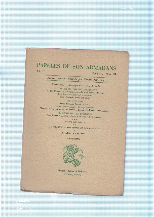 Papeles de son Armadans tomo 4 numero 11 contiene: Teimpo raro y almanaque
