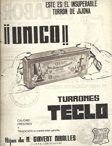 LAMINA 35667: Turrones Teclo, publicidad