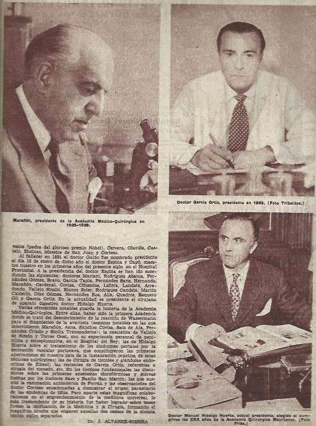 LAMINA 35694: Gregorio Marañon, Doctor Garcia Ortiz y Manuel Hidalgo Huerta
