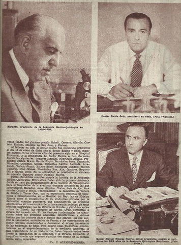 LAMINA 35694: Gregorio Marañon, Doctor Garcia Ortiz y Manuel Hidalgo Huerta