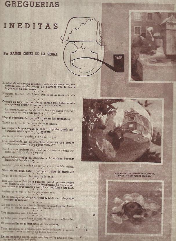 LAMINA 35689: Ramon Gomez de la Serna escribe Greguerias Ineditas