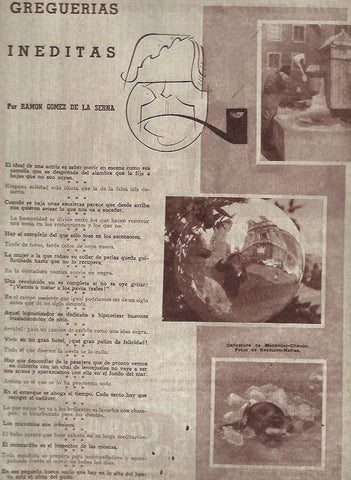 LAMINA 35689: Ramon Gomez de la Serna escribe Greguerias Ineditas