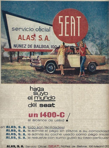 LAMINA 35624: Publicidad de concesionario Alas de Seat 