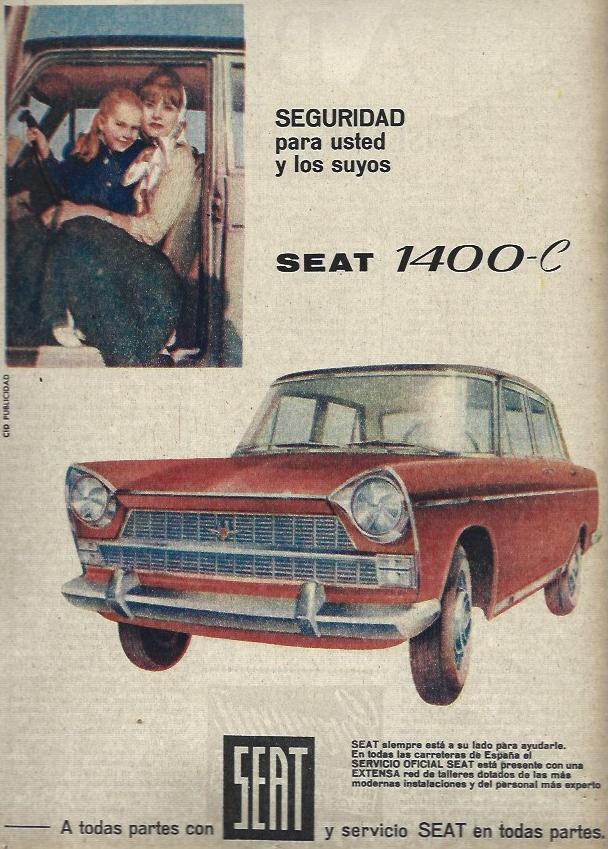 LAMINA 35616: Publicidad de Seat 1400-C