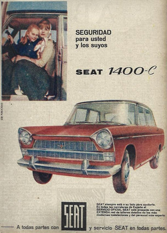 LAMINA 35616: Publicidad de Seat 1400-C