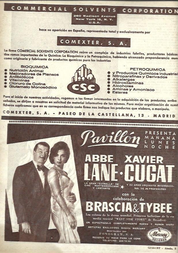 LAMINA 35784: Xavier Cugat y Abbe Lane en sala Pavillon
