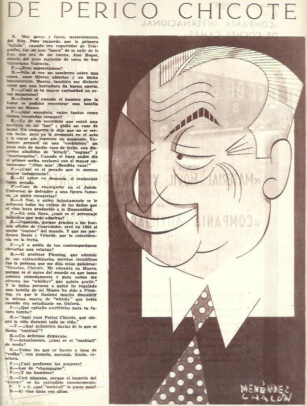 LAMINA 35763: Caricatura de Perico Chicote por Menendez
