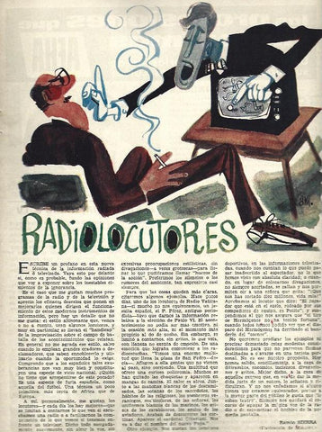 LAMINA 35727: Ilustracion Radiolocutores