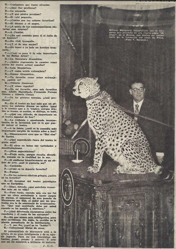 LAMINA 35734: Alfredo Marquerie con un leopardo