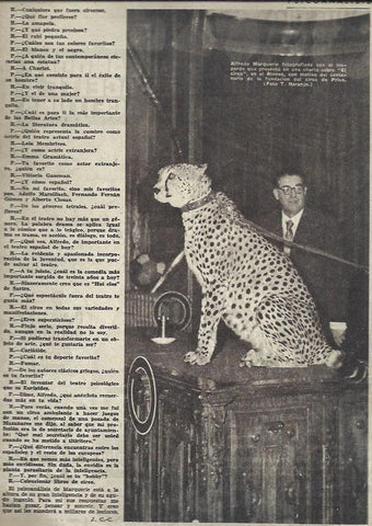 LAMINA 35734: Alfredo Marquerie con un leopardo