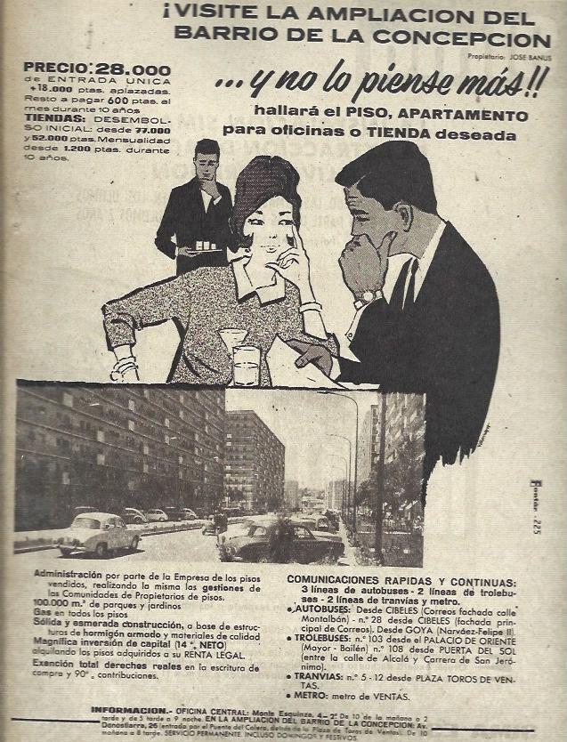 LAMINA 35737: Publicidad de ampliacion del Barrio de la Concepcion en Madrid