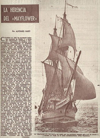 LAMINA 35472: Replica del Mayflower 