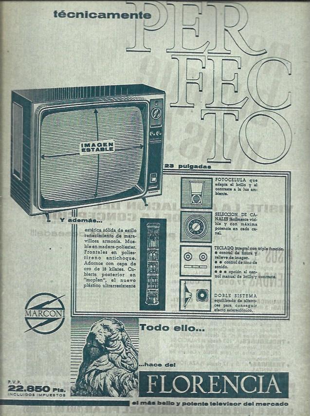 LAMINA 35469: Publicidad de televiso Florencia