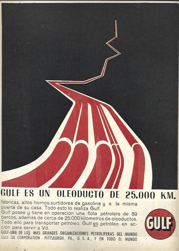 LAMINA 35459: Publicidad de petrolera Gulf
