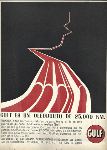 LAMINA 35459: Publicidad de petrolera Gulf