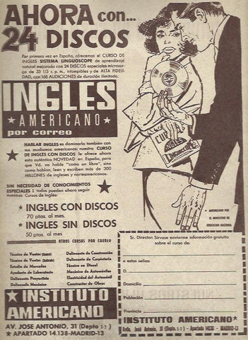 LAMINA 35492: Publicidad de curso de ingles americano
