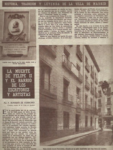 LAMINA 35490: Casa de Cervantes en Madrid