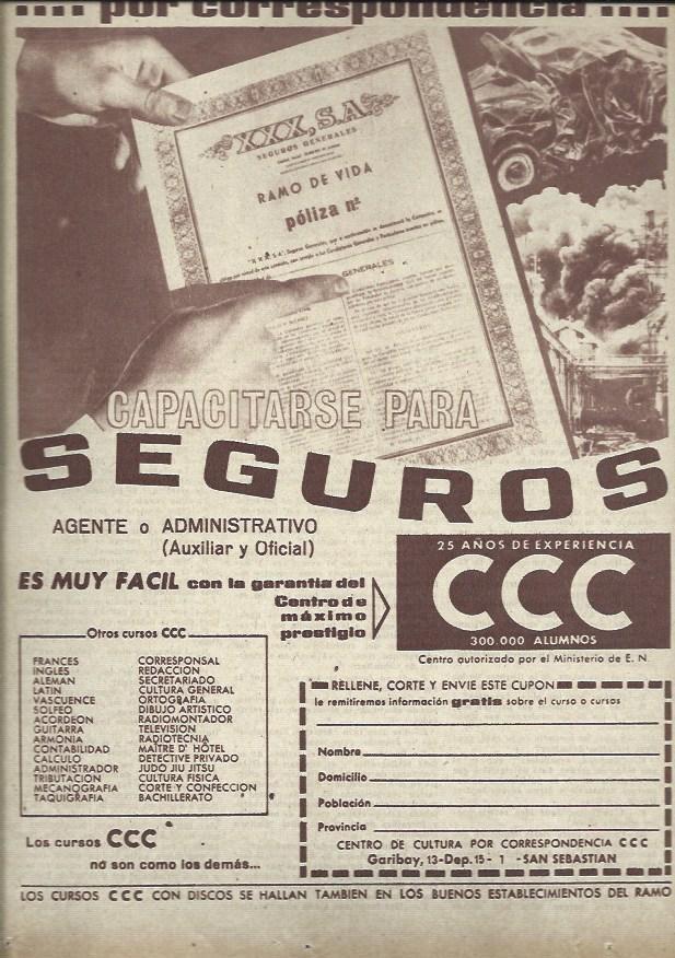 LAMINA 35409: Publicidad de Curso CCC de Seguros