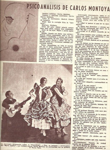 LAMINA 35445: Encarnacion y Pilar Lopez con Carlos Montoya