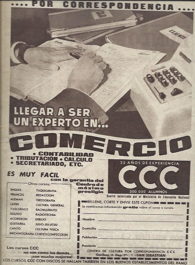 LAMINA 35431: Publicidad de curso CCC de Comercio